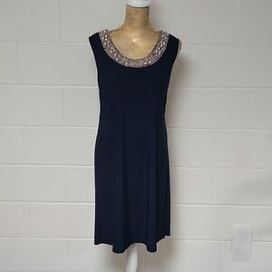 R&M Richards Cocktail evening dress with beaded & jeweled neckline